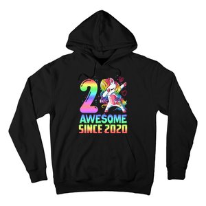 Awesome Since 2020 Unicorn 2nd Birthday 2 Years Old Hoodie