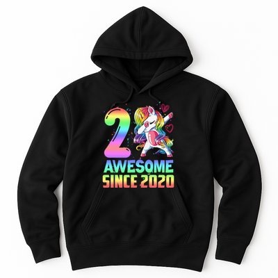 Awesome Since 2020 Unicorn 2nd Birthday 2 Years Old Hoodie