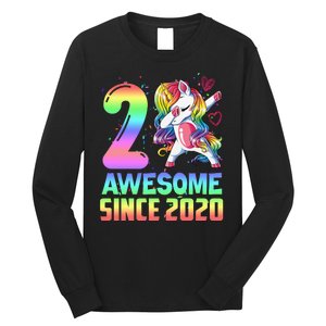 Awesome Since 2020 Unicorn 2nd Birthday 2 Years Old Long Sleeve Shirt