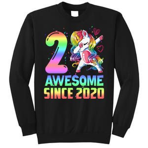 Awesome Since 2020 Unicorn 2nd Birthday 2 Years Old Sweatshirt