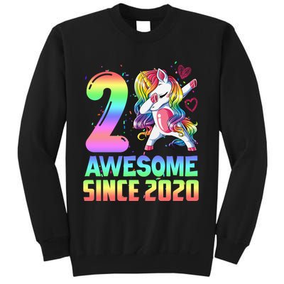 Awesome Since 2020 Unicorn 2nd Birthday 2 Years Old Sweatshirt