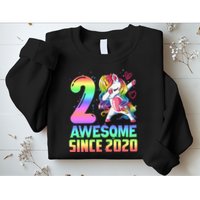 Awesome Since 2020 Unicorn 2nd Birthday 2 Years Old Sweatshirt