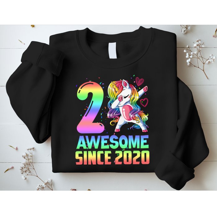Awesome Since 2020 Unicorn 2nd Birthday 2 Years Old Sweatshirt