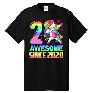 Awesome Since 2020 Unicorn 2nd Birthday 2 Years Old Tall T-Shirt