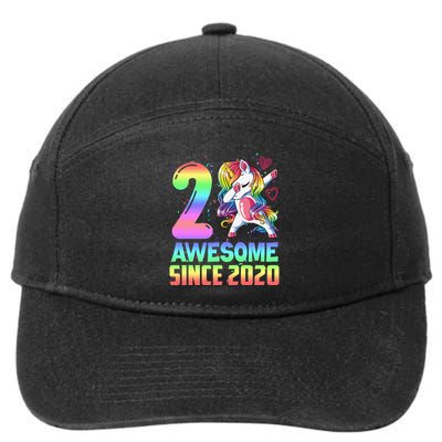 Awesome Since 2020 Unicorn 2nd Birthday 2 Years Old 7-Panel Snapback Hat