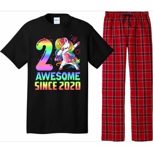 Awesome Since 2020 Unicorn 2nd Birthday 2 Years Old Pajama Set