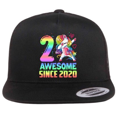 Awesome Since 2020 Unicorn 2nd Birthday 2 Years Old Flatbill Hat
