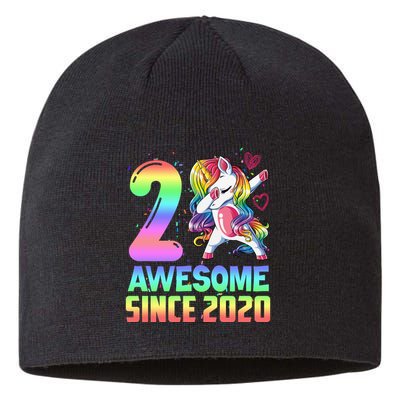 Awesome Since 2020 Unicorn 2nd Birthday 2 Years Old Sustainable Beanie
