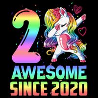 Awesome Since 2020 Unicorn 2nd Birthday 2 Years Old Sustainable Beanie