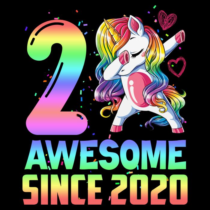 Awesome Since 2020 Unicorn 2nd Birthday 2 Years Old Sustainable Beanie
