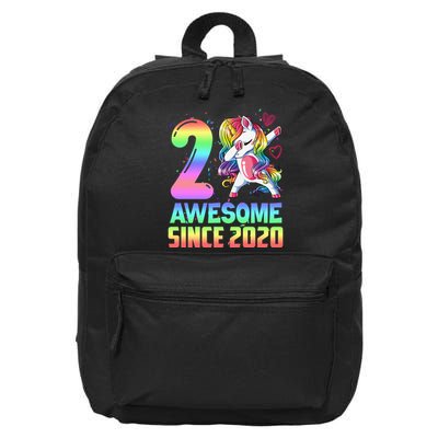 Awesome Since 2020 Unicorn 2nd Birthday 2 Years Old 16 in Basic Backpack