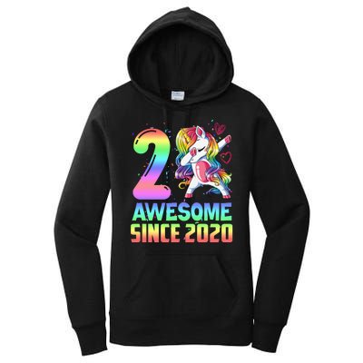 Awesome Since 2020 Unicorn 2nd Birthday 2 Years Old Women's Pullover Hoodie