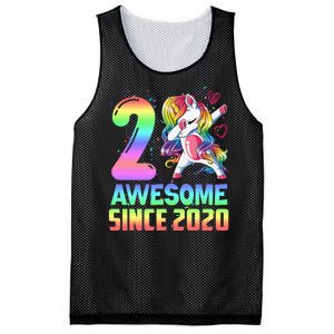 Awesome Since 2020 Unicorn 2nd Birthday 2 Years Old Mesh Reversible Basketball Jersey Tank