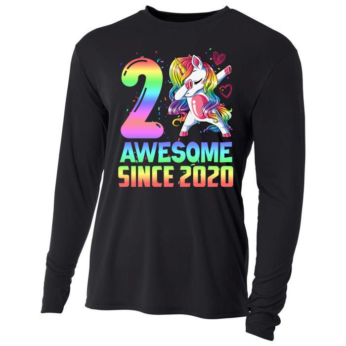 Awesome Since 2020 Unicorn 2nd Birthday 2 Years Old Cooling Performance Long Sleeve Crew