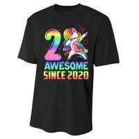 Awesome Since 2020 Unicorn 2nd Birthday 2 Years Old Performance Sprint T-Shirt