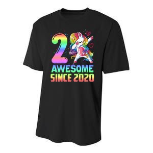 Awesome Since 2020 Unicorn 2nd Birthday 2 Years Old Youth Performance Sprint T-Shirt