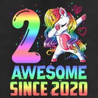 Awesome Since 2020 Unicorn 2nd Birthday 2 Years Old 25L Jumbo Tote