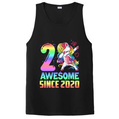 Awesome Since 2020 Unicorn 2nd Birthday 2 Years Old PosiCharge Competitor Tank