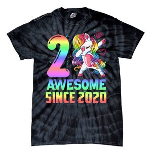 Awesome Since 2020 Unicorn 2nd Birthday 2 Years Old Tie-Dye T-Shirt