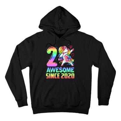 Awesome Since 2020 Unicorn 2nd Birthday 2 Years Old Tall Hoodie