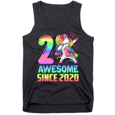 Awesome Since 2020 Unicorn 2nd Birthday 2 Years Old Tank Top