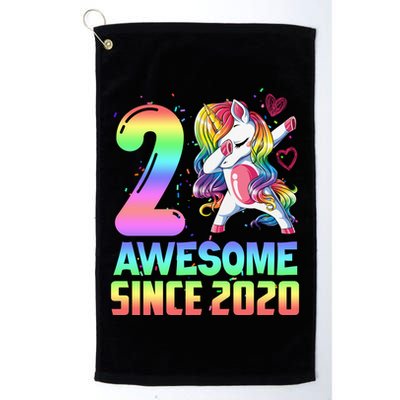 Awesome Since 2020 Unicorn 2nd Birthday 2 Years Old Golf Towel