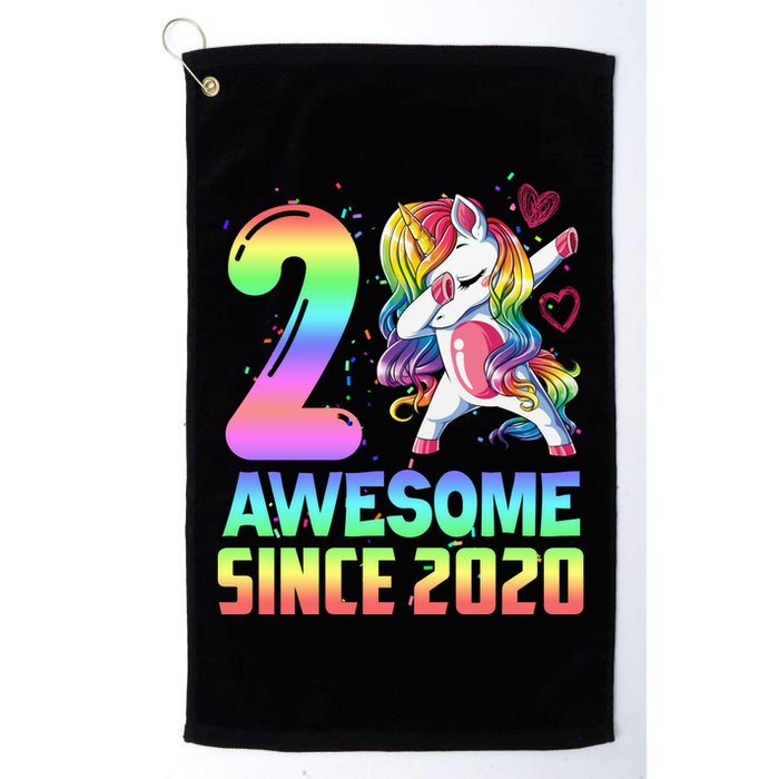 Awesome Since 2020 Unicorn 2nd Birthday 2 Years Old Golf Towel