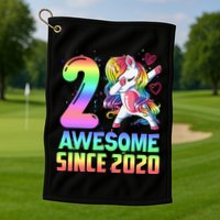 Awesome Since 2020 Unicorn 2nd Birthday 2 Years Old Golf Towel