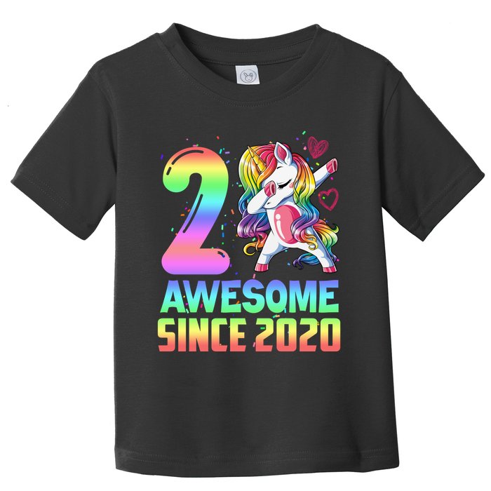 Awesome Since 2020 Unicorn 2nd Birthday 2 Years Old Toddler T-Shirt
