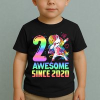 Awesome Since 2020 Unicorn 2nd Birthday 2 Years Old Toddler T-Shirt