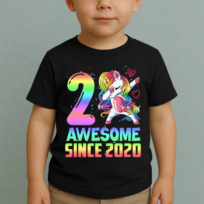 Awesome Since 2020 Unicorn 2nd Birthday 2 Years Old Toddler T-Shirt