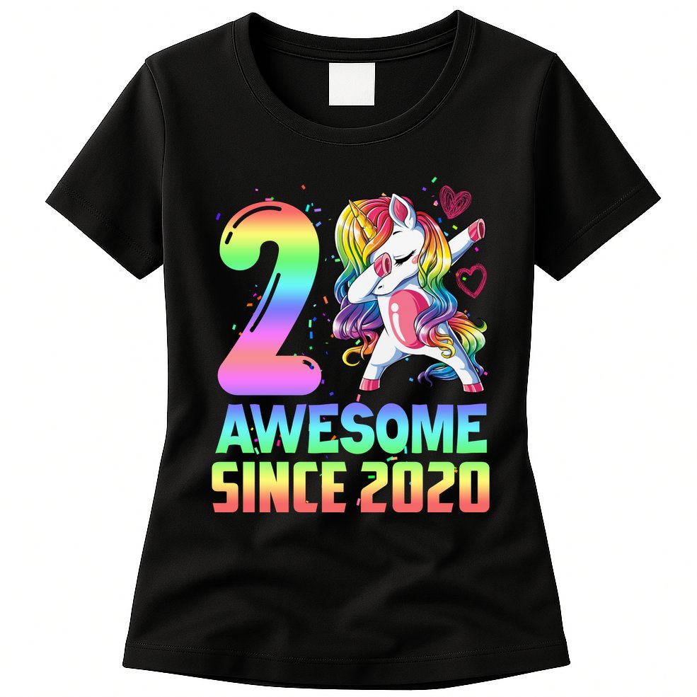 Awesome Since 2020 Unicorn 2nd Birthday 2 Years Old Womens T-Shirt