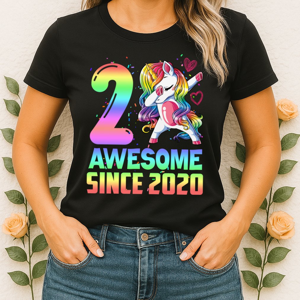 Awesome Since 2020 Unicorn 2nd Birthday 2 Years Old Womens T-Shirt