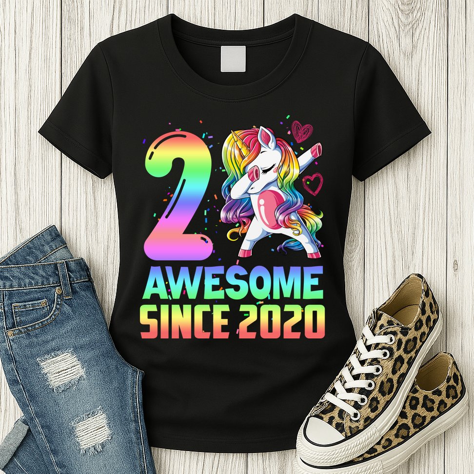 Awesome Since 2020 Unicorn 2nd Birthday 2 Years Old Womens T-Shirt