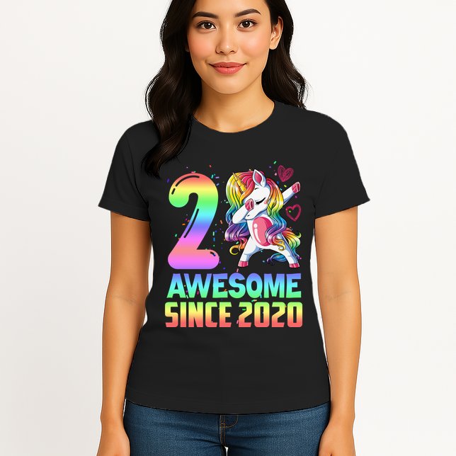 Awesome Since 2020 Unicorn 2nd Birthday 2 Years Old Womens T-Shirt