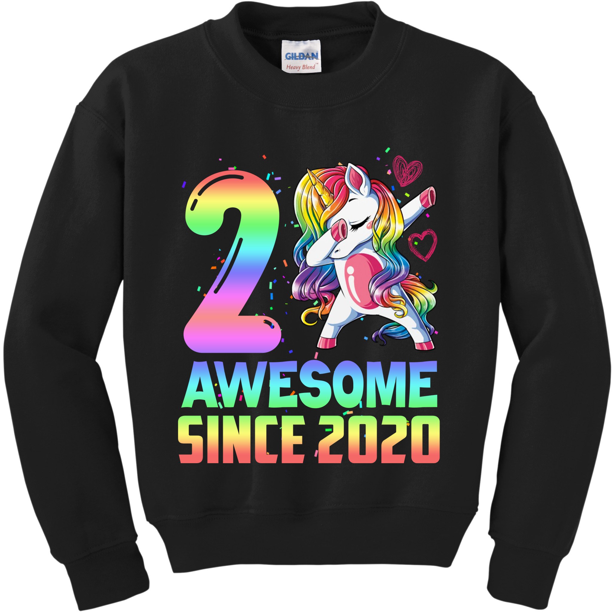 Awesome Since 2020 Unicorn 2nd Birthday 2 Years Old Kids Sweatshirt