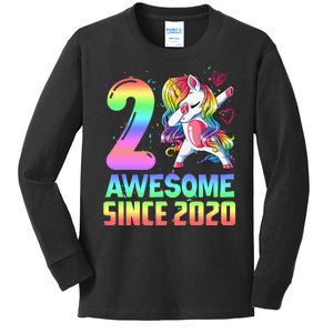 Awesome Since 2020 Unicorn 2nd Birthday 2 Years Old Kids Long Sleeve Shirt