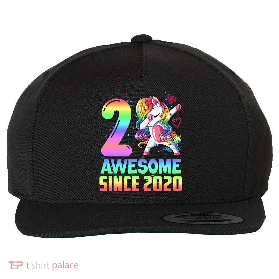 Awesome Since 2020 Unicorn 2nd Birthday 2 Years Old Wool Snapback Cap