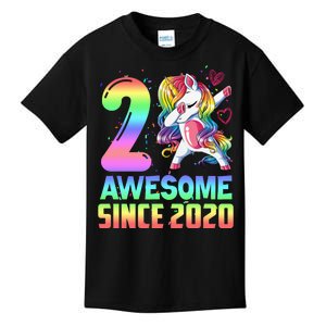 Awesome Since 2020 Unicorn 2nd Birthday 2 Years Old Kids T-Shirt