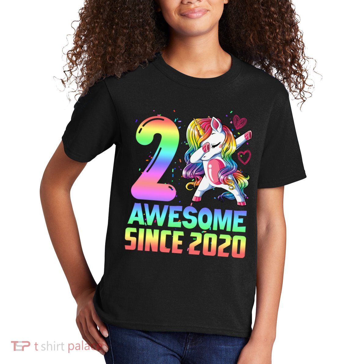 Awesome Since 2020 Unicorn 2nd Birthday 2 Years Old Kids T-Shirt