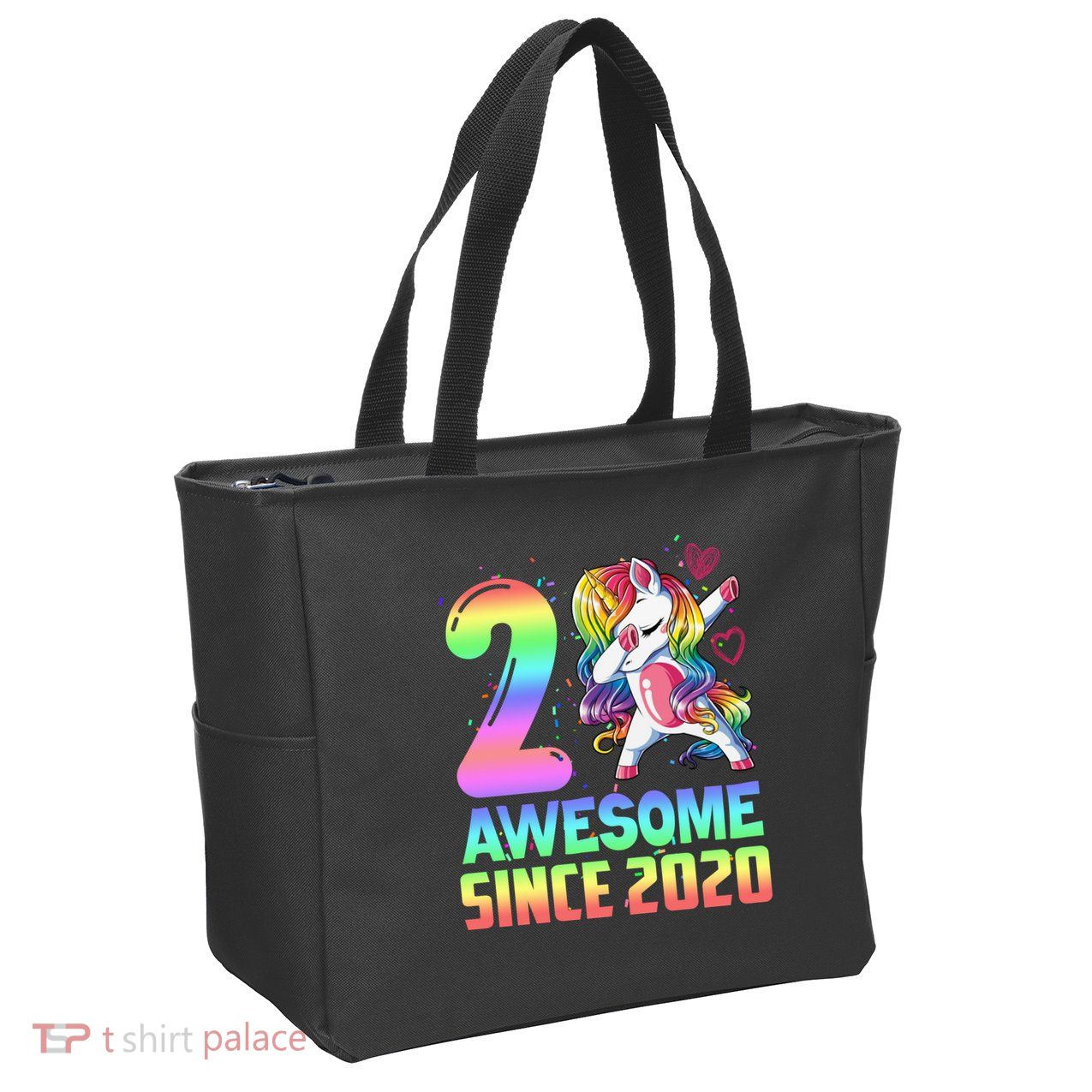 Awesome Since 2020 Unicorn 2nd Birthday 2 Years Old Zip Tote Bag