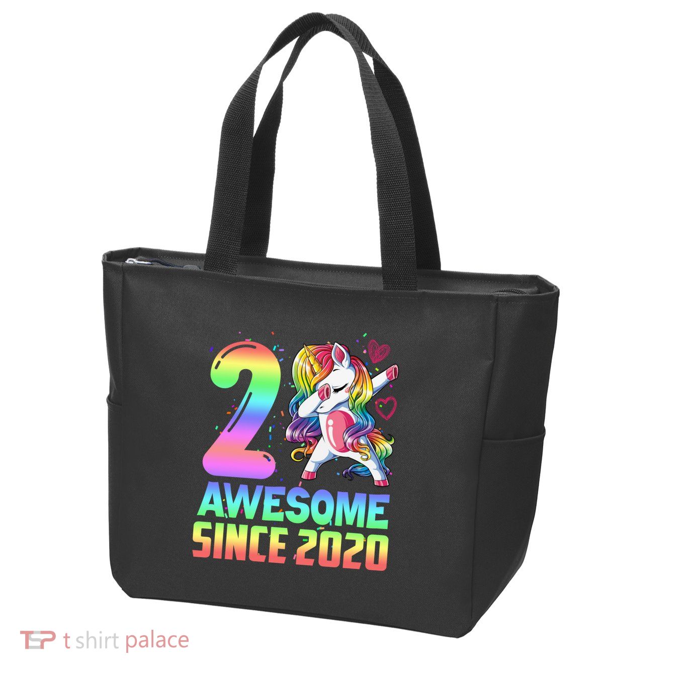 Awesome Since 2020 Unicorn 2nd Birthday 2 Years Old Zip Tote Bag