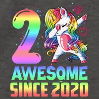 Awesome Since 2020 Unicorn 2nd Birthday 2 Years Old Vector Backpack