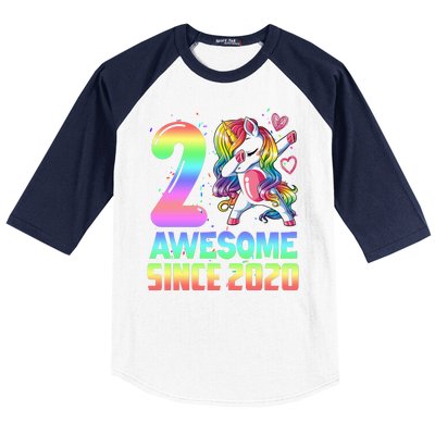 Awesome Since 2020 Unicorn 2nd Birthday 2 Years Old Baseball Sleeve Shirt