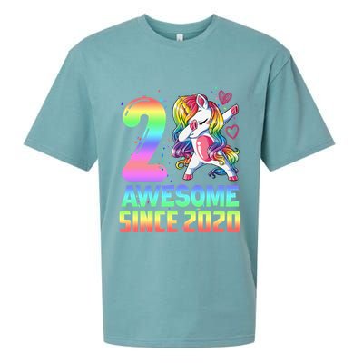 Awesome Since 2020 Unicorn 2nd Birthday 2 Years Old Sueded Cloud Jersey T-Shirt