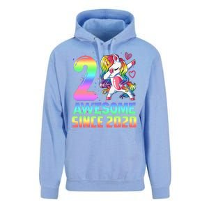 Awesome Since 2020 Unicorn 2nd Birthday 2 Years Old Unisex Surf Hoodie