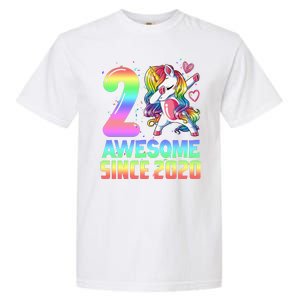 Awesome Since 2020 Unicorn 2nd Birthday 2 Years Old Garment-Dyed Heavyweight T-Shirt