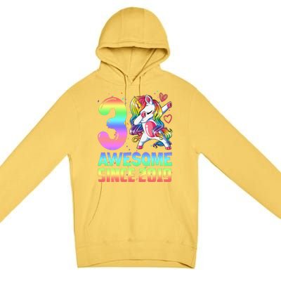 Awesome Since 2019 Unicorn 3rd Birthday 3 Years Old Premium Pullover Hoodie