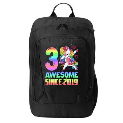Awesome Since 2019 Unicorn 3rd Birthday 3 Years Old City Backpack