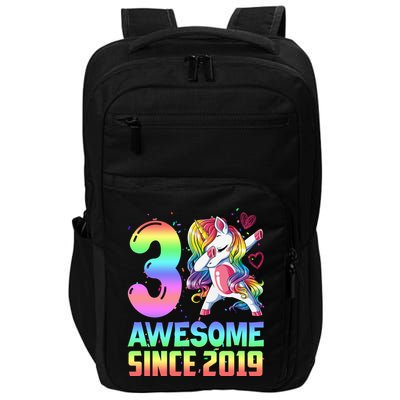 Awesome Since 2019 Unicorn 3rd Birthday 3 Years Old Impact Tech Backpack